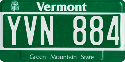 VT license plate YVN884