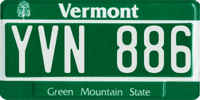 VT license plate YVN886