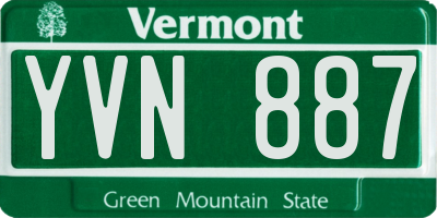 VT license plate YVN887
