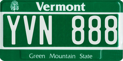 VT license plate YVN888