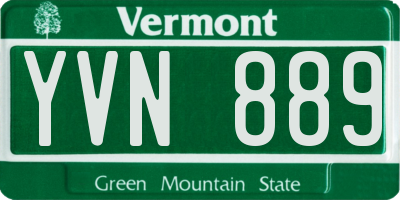 VT license plate YVN889