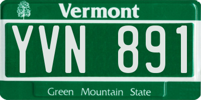 VT license plate YVN891