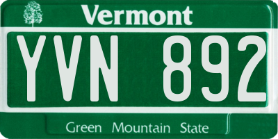 VT license plate YVN892
