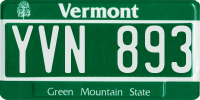VT license plate YVN893