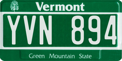 VT license plate YVN894