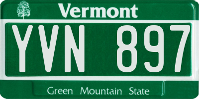 VT license plate YVN897