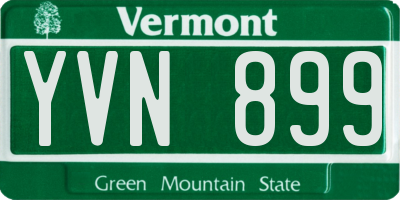 VT license plate YVN899