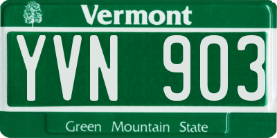 VT license plate YVN903