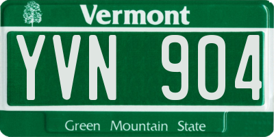 VT license plate YVN904