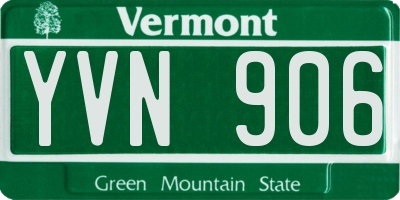VT license plate YVN906