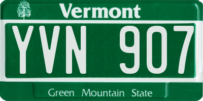VT license plate YVN907