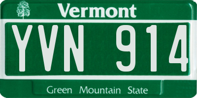 VT license plate YVN914