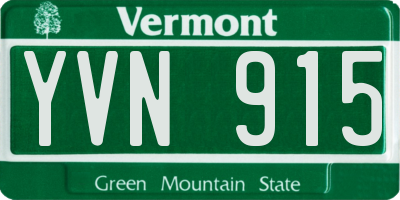 VT license plate YVN915