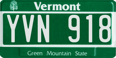 VT license plate YVN918