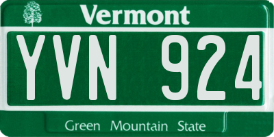 VT license plate YVN924