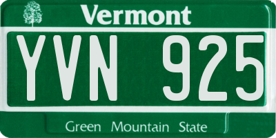 VT license plate YVN925