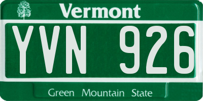 VT license plate YVN926