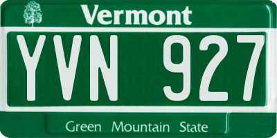 VT license plate YVN927