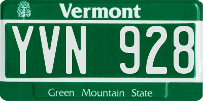 VT license plate YVN928