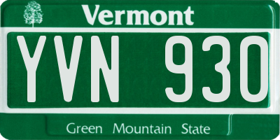 VT license plate YVN930