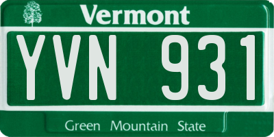 VT license plate YVN931