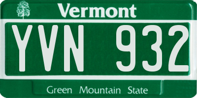 VT license plate YVN932