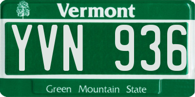 VT license plate YVN936