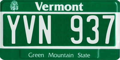 VT license plate YVN937