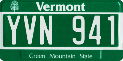 VT license plate YVN941