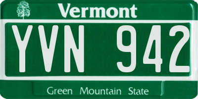 VT license plate YVN942