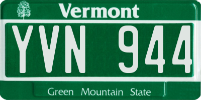 VT license plate YVN944