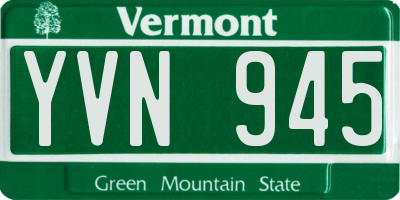 VT license plate YVN945