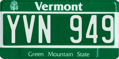 VT license plate YVN949