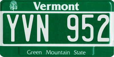 VT license plate YVN952