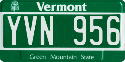 VT license plate YVN956
