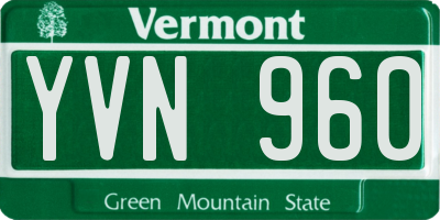 VT license plate YVN960