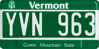 VT license plate YVN963