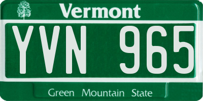 VT license plate YVN965