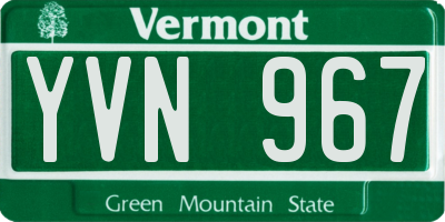 VT license plate YVN967