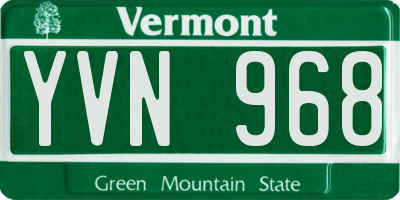 VT license plate YVN968