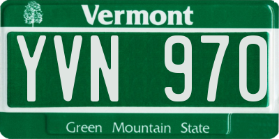 VT license plate YVN970