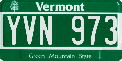 VT license plate YVN973