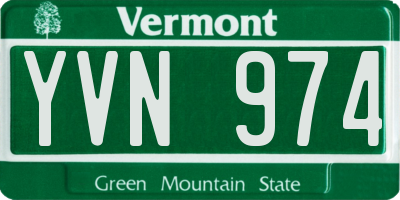VT license plate YVN974