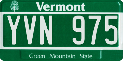 VT license plate YVN975