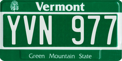 VT license plate YVN977