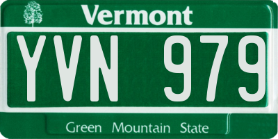 VT license plate YVN979