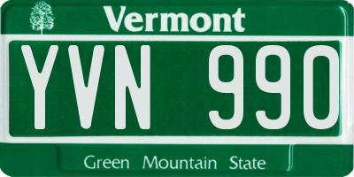 VT license plate YVN990