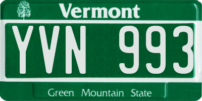 VT license plate YVN993