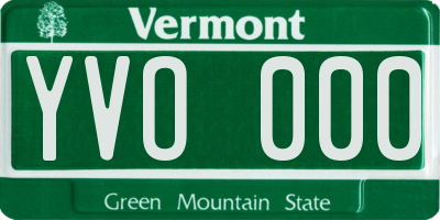 VT license plate YVO000