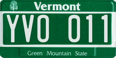 VT license plate YVO011